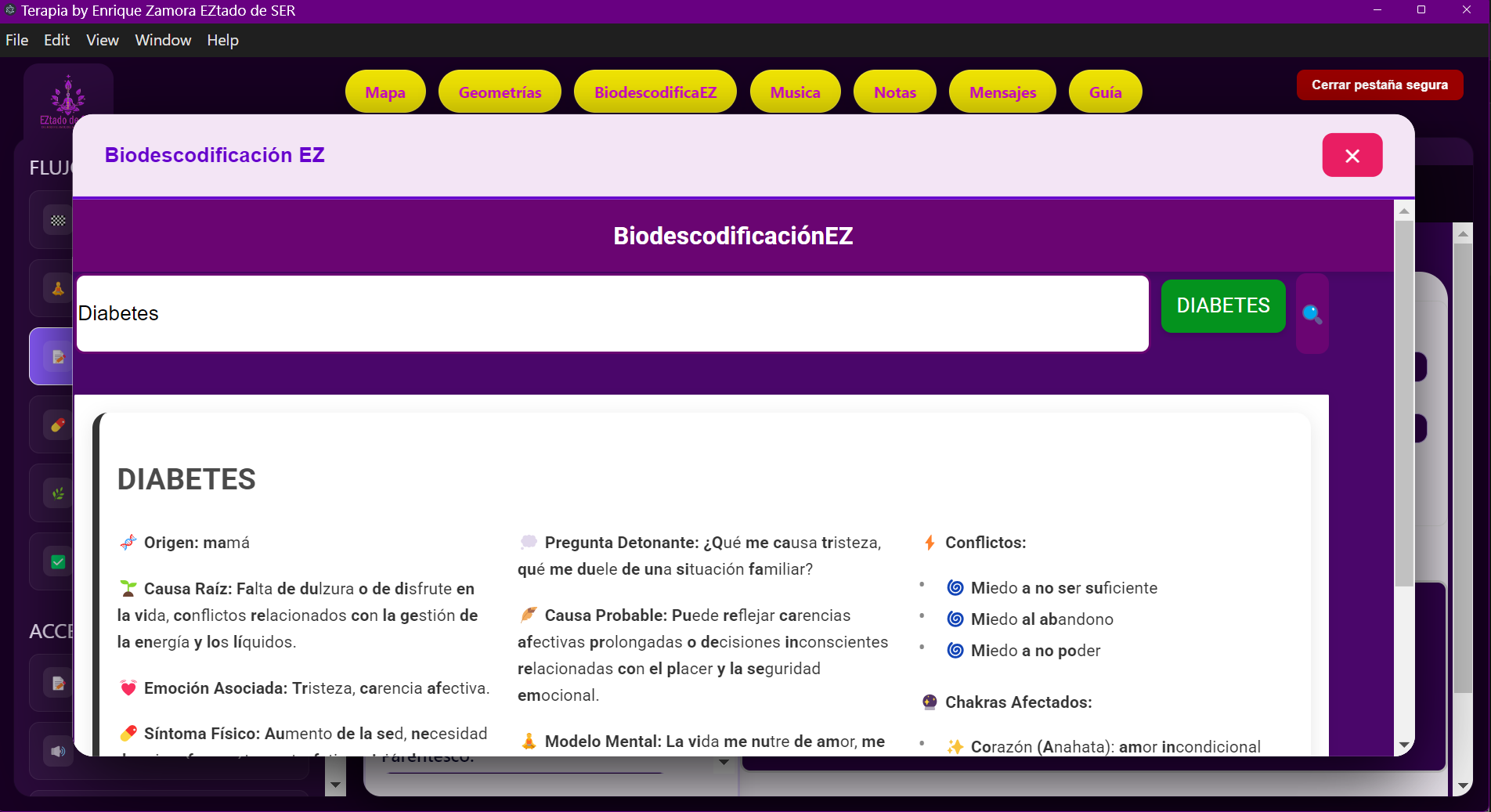 Captura de Pantalla - Biodescodificación EZ